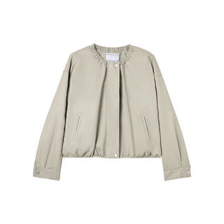 Zipper Leather Coat