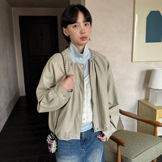 Zipper Leather Coat