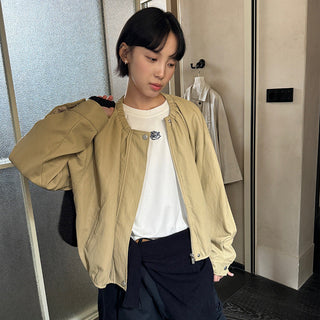 Zipper Leather Coat