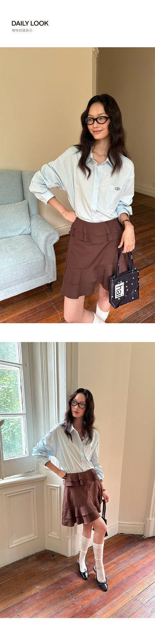 Ruffled A-Line Skirt