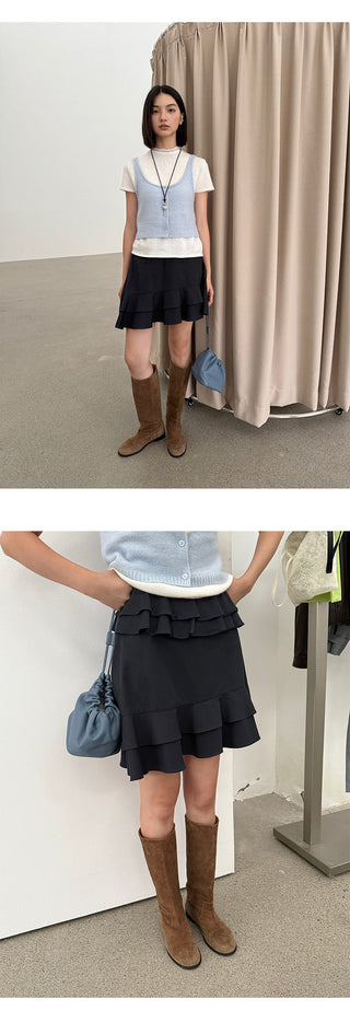 Ruffled A-Line Skirt