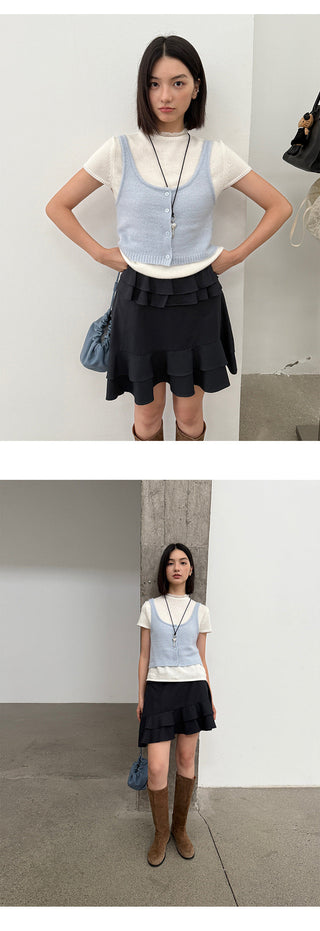 Ruffled A-Line Skirt