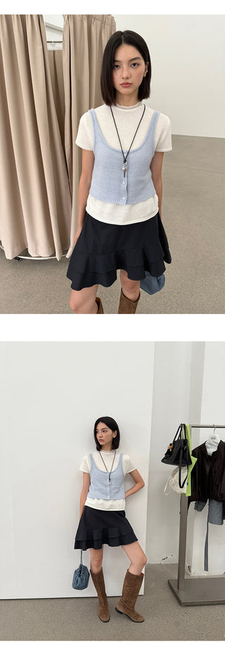 Ruffled A-Line Skirt