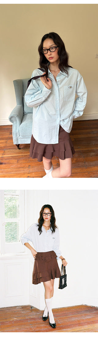 Ruffled A-Line Skirt