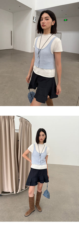 Ruffled A-Line Skirt