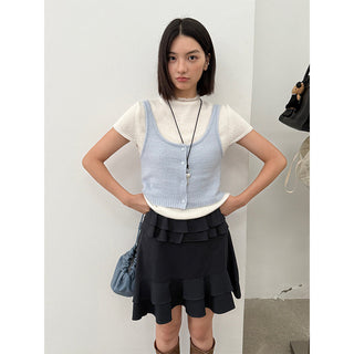 Ruffled A-Line Skirt