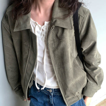 Suede Zipper Jacket