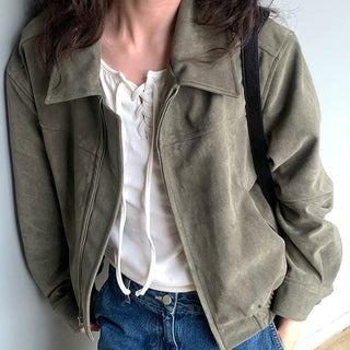 Suede Zipper Jacket