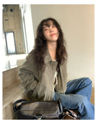 Suede Zipper Jacket