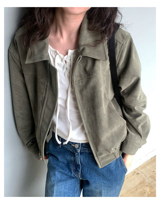 Suede Zipper Jacket