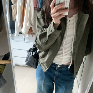 Suede Zipper Jacket