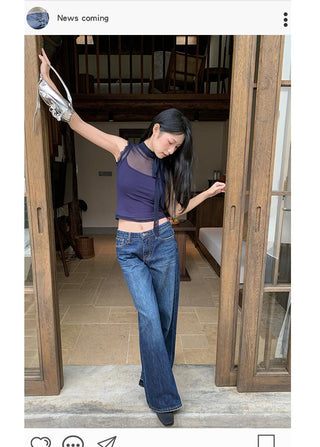 letter embroidered jeans