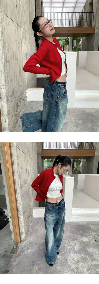 split tie-dyed jeans