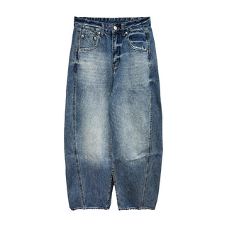split tie-dyed jeans
