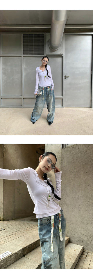 drawstring wide pants