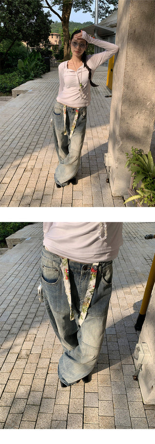 drawstring wide pants