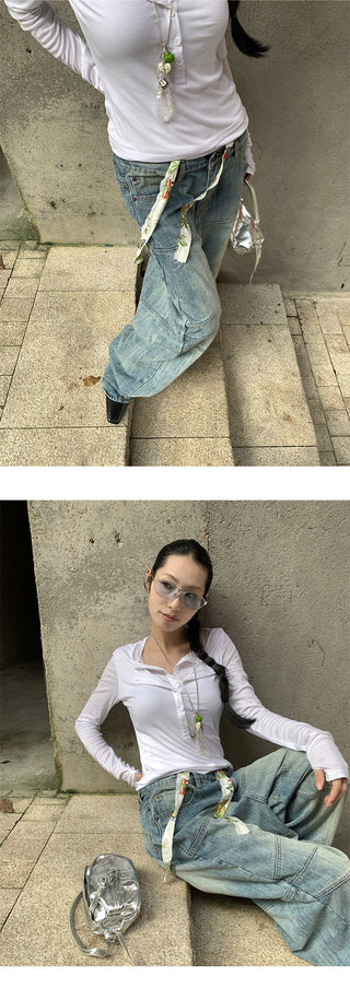 drawstring wide pants