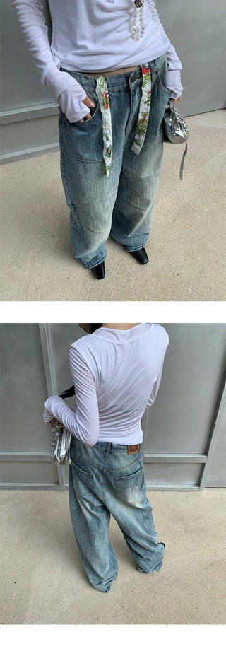drawstring wide pants