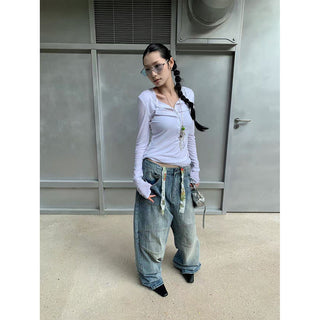 drawstring wide pants