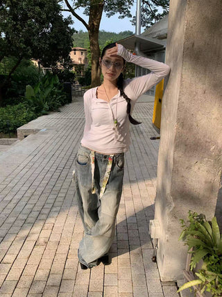 drawstring wide pants