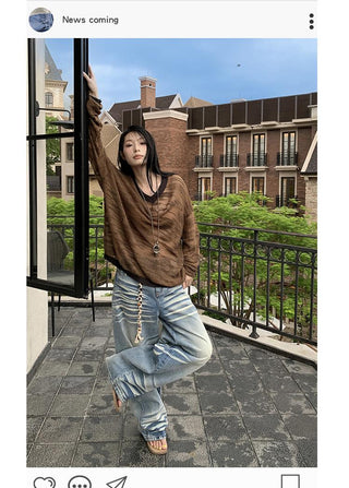 scratch wide jeans