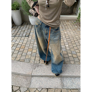 yellow split jeans
