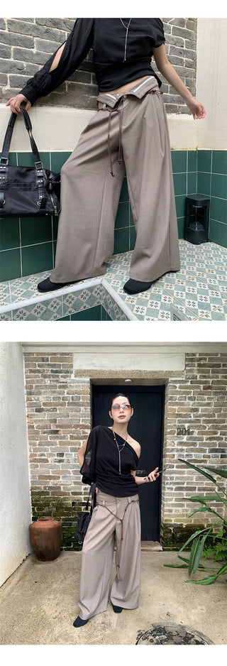 lace pleated pants