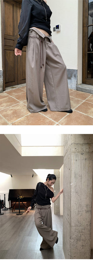 lace pleated pants