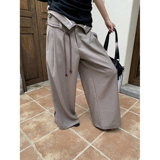 lace pleated pants