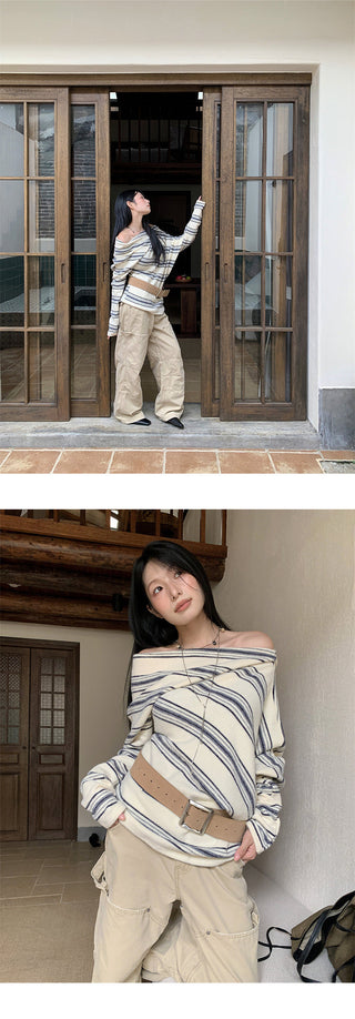 irregular striped sweater