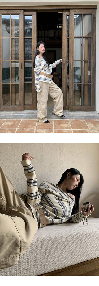 irregular striped sweater