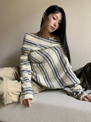 irregular striped sweater