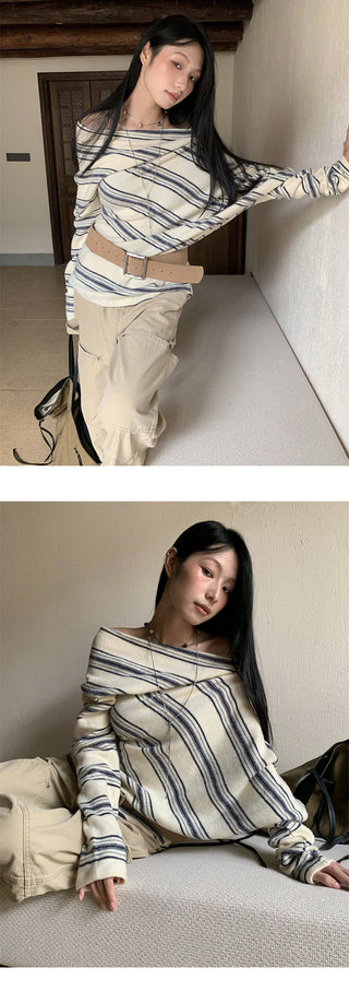 irregular striped sweater
