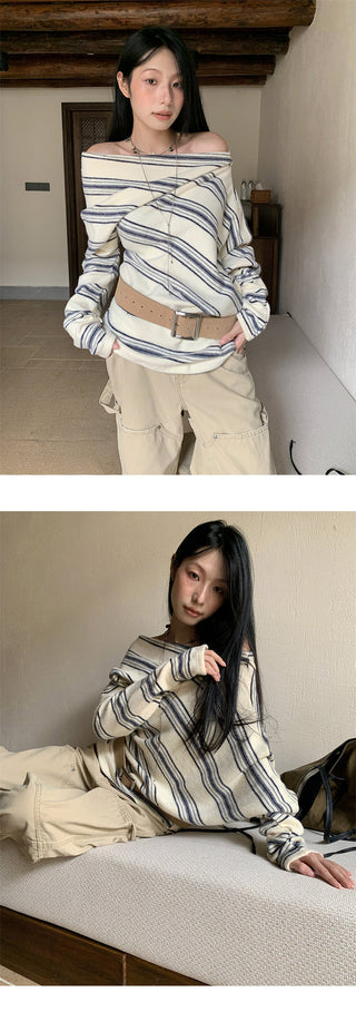 irregular striped sweater