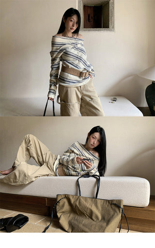 irregular striped sweater