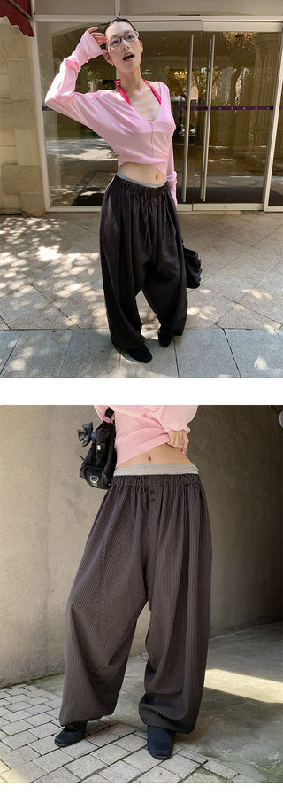 striped harem pants