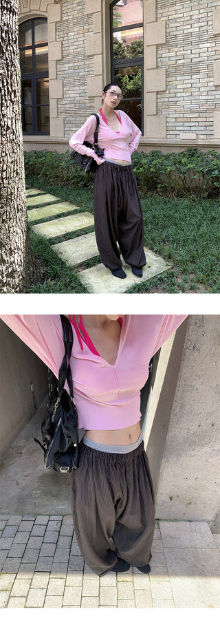 striped harem pants
