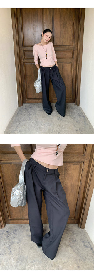 pleated wide pants