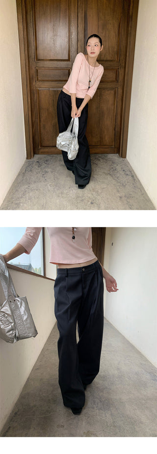 pleated wide pants