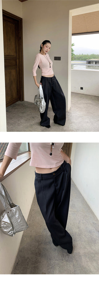 pleated wide pants