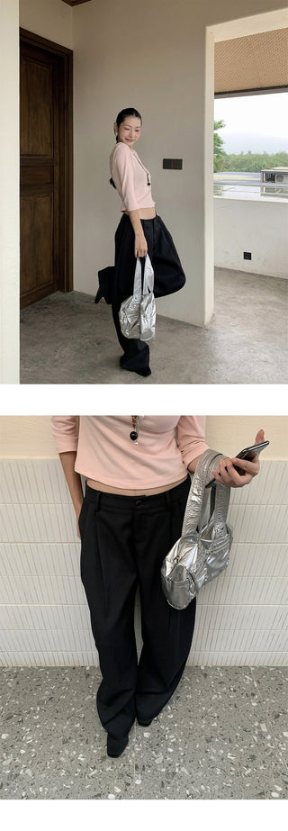pleated wide pants