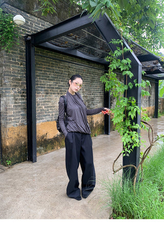 pleated wide pants