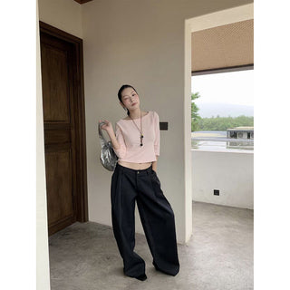 pleated wide pants