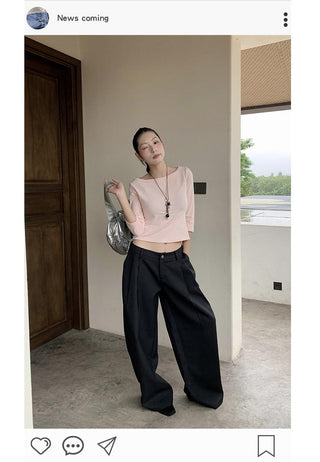pleated wide pants