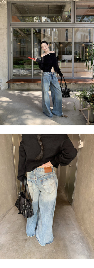 folding straight jeans