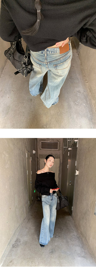 folding straight jeans