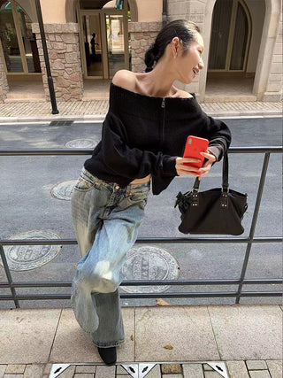 folding straight jeans