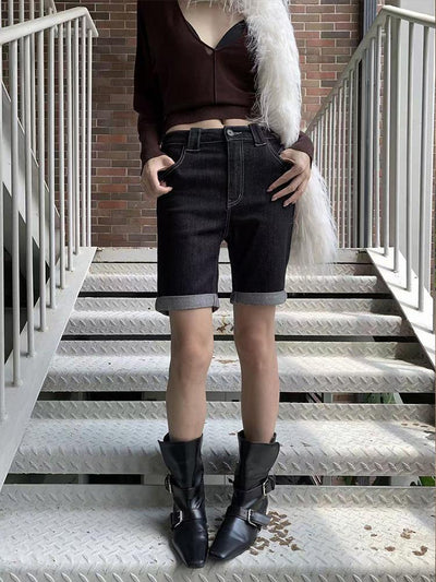 denim bright shorts