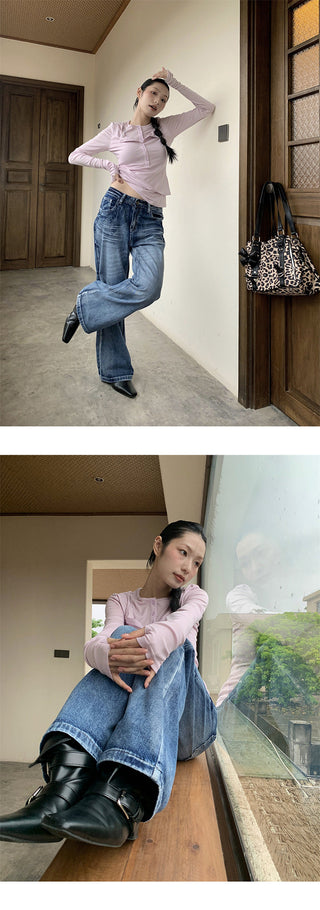 tie-dyed straight jeans