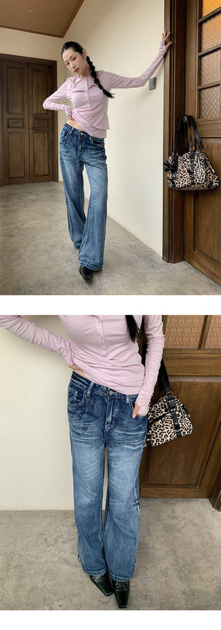 tie-dyed straight jeans